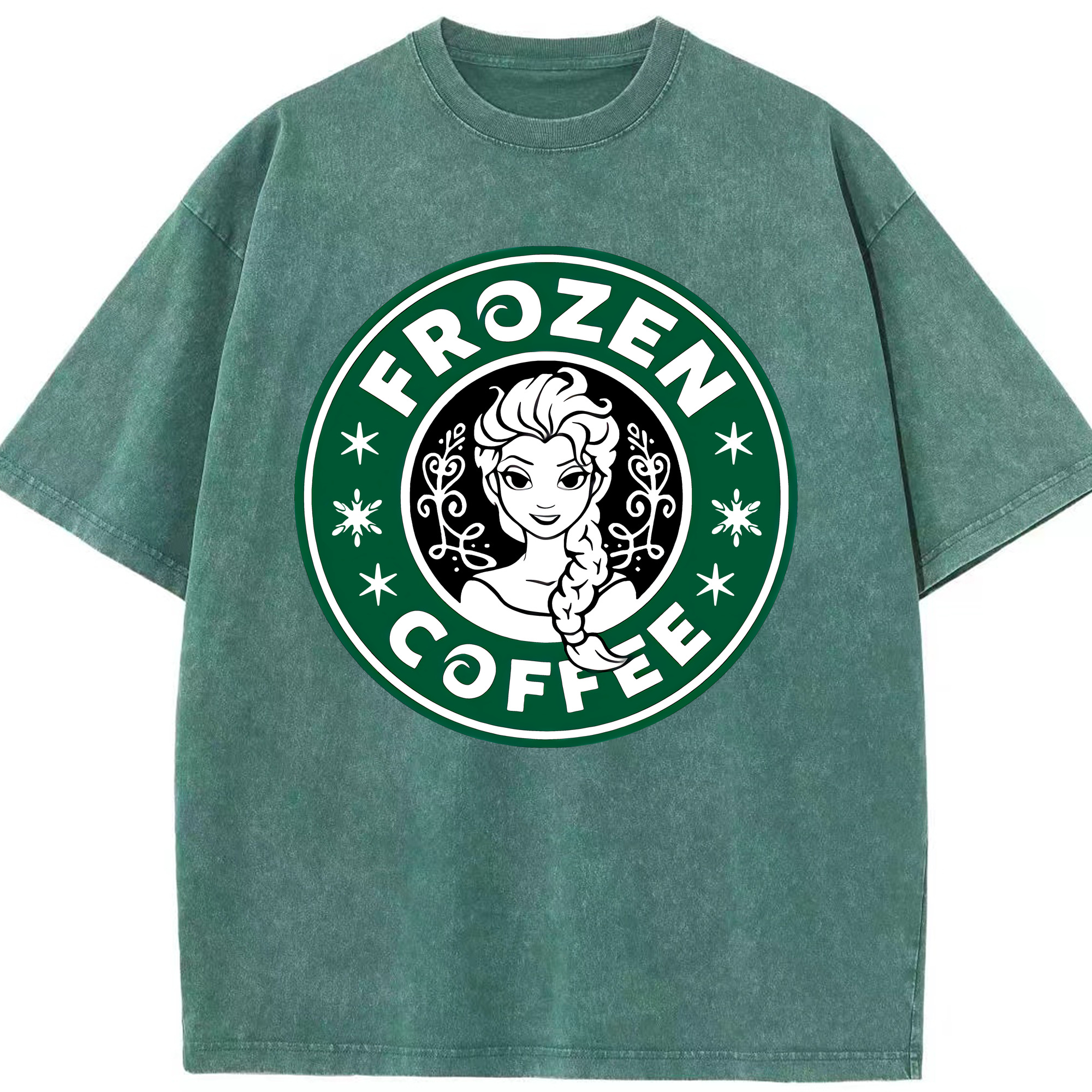 （画像用） アナと雪の女王 アンナ エルサ Frozen Anna Elsa 綿100% ヴィンテージ風 半袖Tシャツ（フロントプリント）